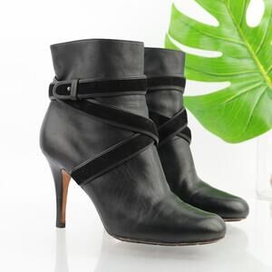 Cole Haan Womens Air Talia Boots Size 9.5 Black Leather High Heel Elegant Bootie